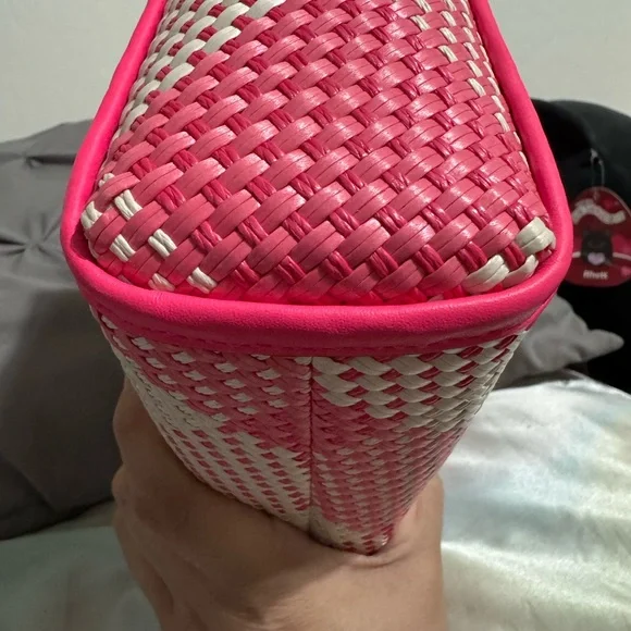 Kate Spade Pink and White Woven Tote - Picture 6 of 7